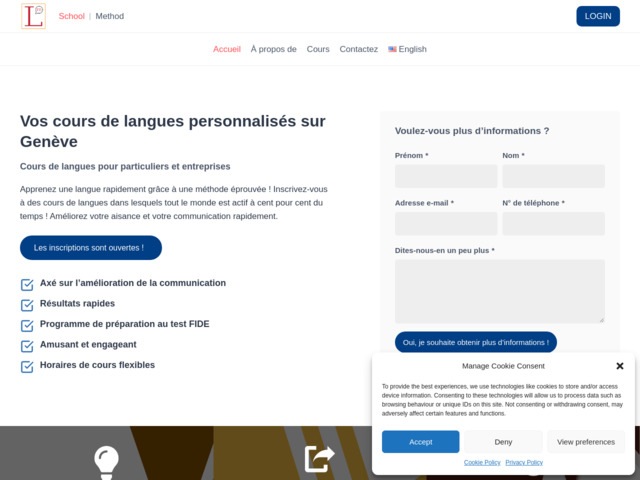 Cours de langue privés et semi-privés - français  anglais