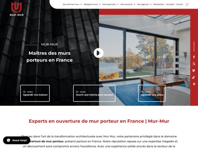 Mur-mur : l’expert en ouverture de mur porteur et plus en france