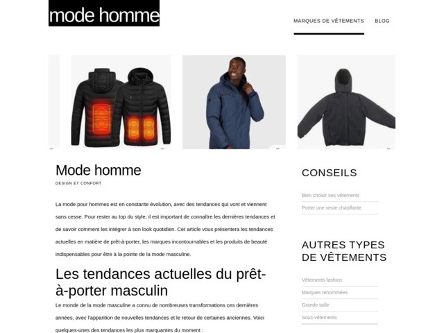 L'homme et la mode vestimentaire