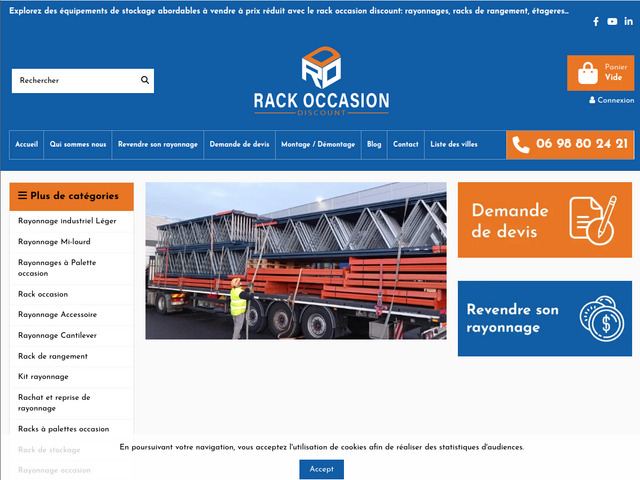 Acteur majeur de vente des rayonnages et racks d'occasion en France