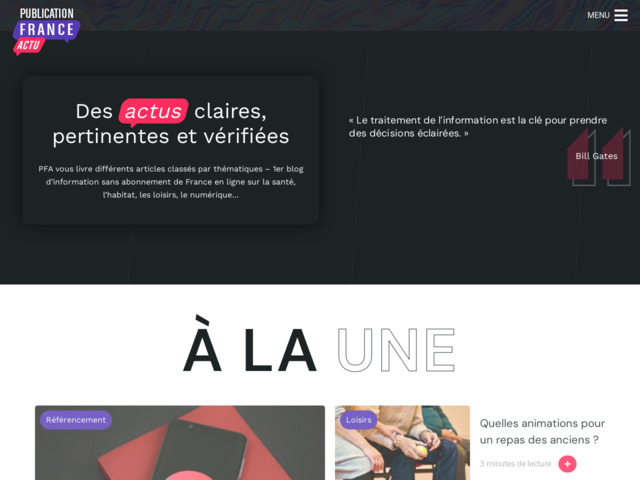 Publication France Actu : l'essentiel des nouvelles et tendances en France