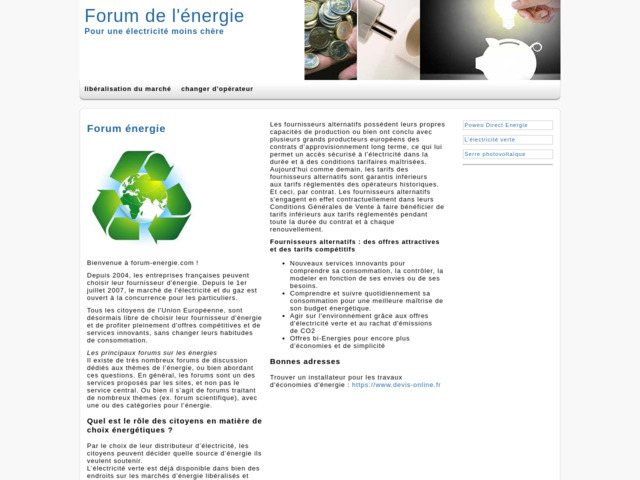 Le site des energies