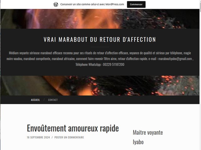 Vrai marabout du retour d'affection