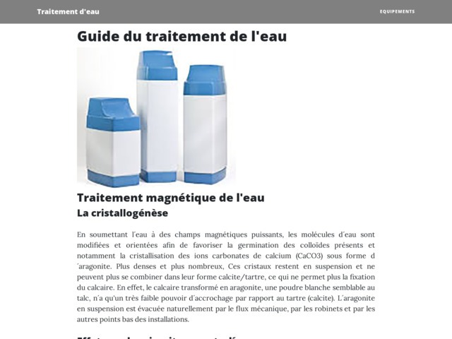 Comment traiter l'eau du robinet ?