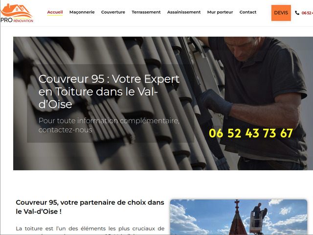 Couvreur 95 val d'oise - entreprise toiture 95 - pro renovation 95