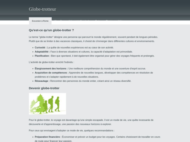 Le guide du globe trotteur