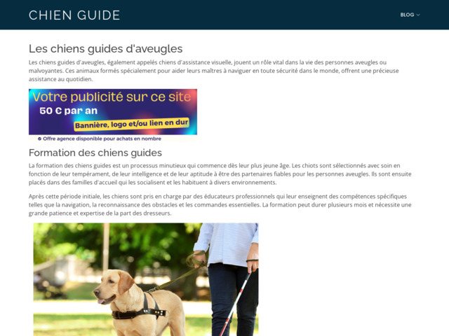 Le chien guide pour aveugle