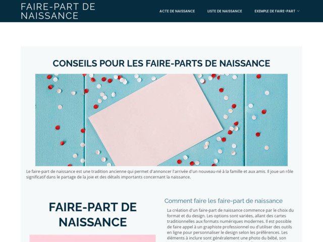 Le faire-part de naissance
