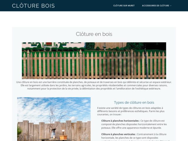 Les differentes clotures en bois