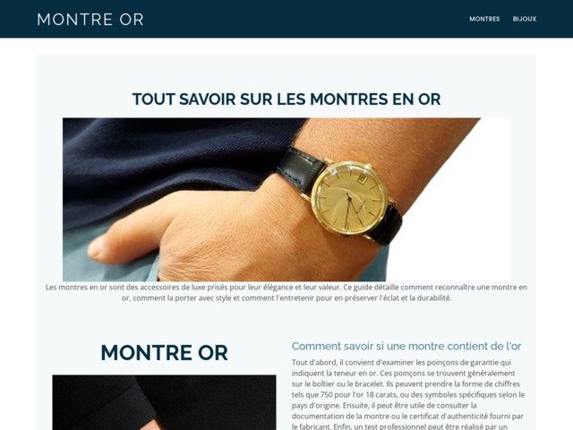 Infos sur les montres en or