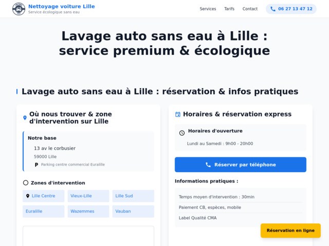 Nettoyage voiture à lille : lavage complet 49 €