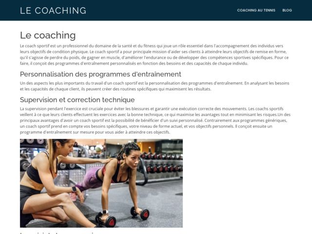 Le coach sportif