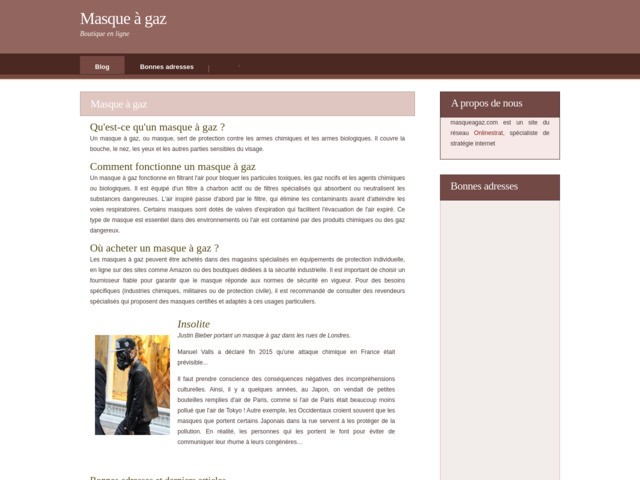 Choisir un masque à gaz