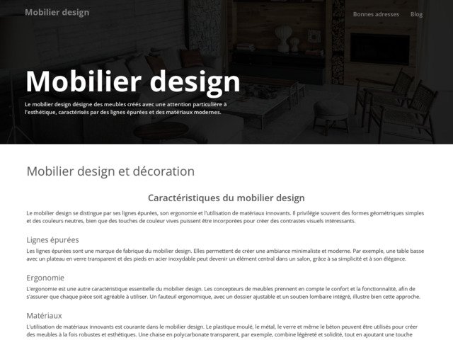 Les meubles design