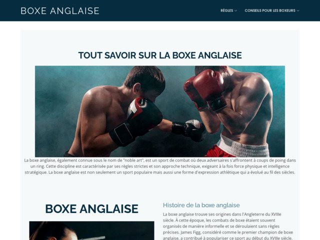 Infos sur la boxe anglaise