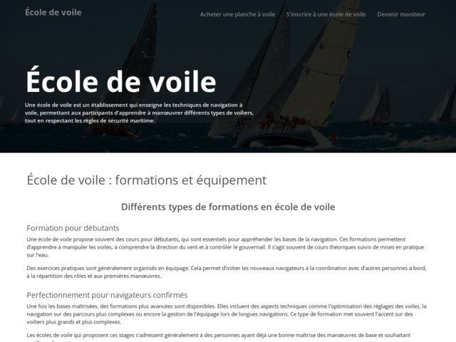 L'école de voile