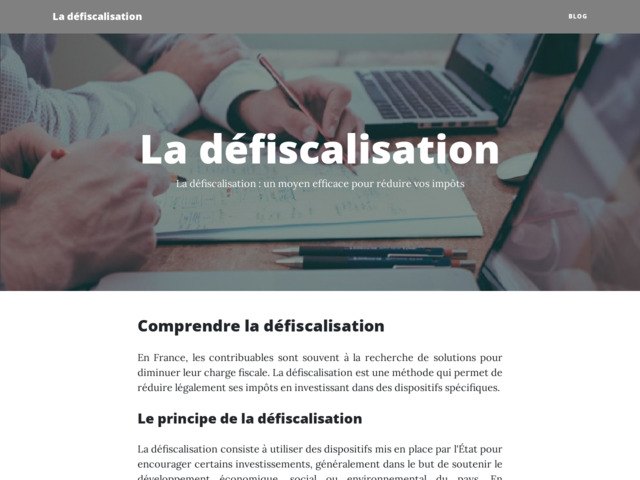 Infos sur la defiscalisation