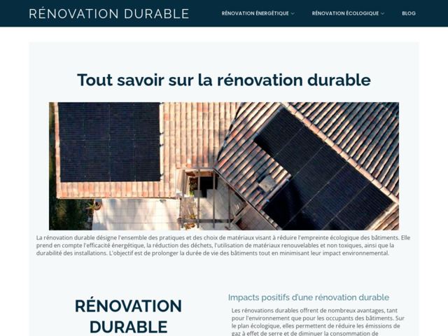 Infos sur la renovation durable