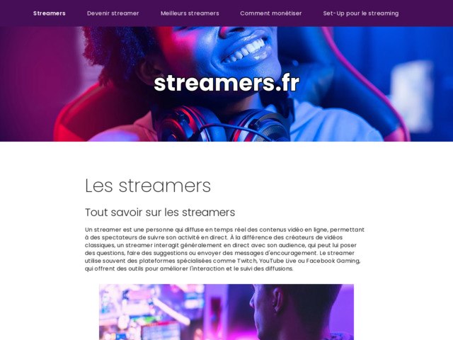 Infos sur les streamers