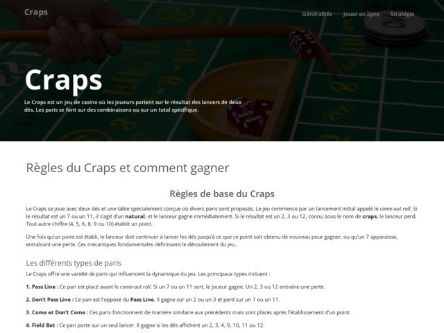 Jeu du craps