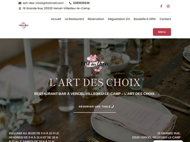 Cave à vin et cuisine gastronomique à Valdahon - Arts des Choix