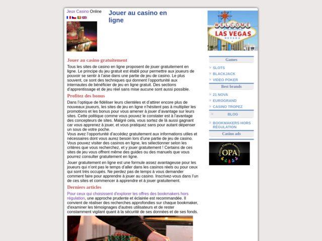 Jeux de casino en ligne