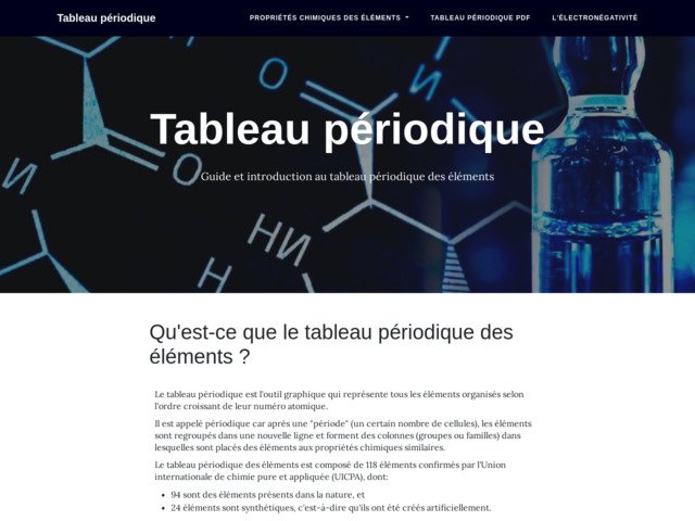 Le tableau periodique des éléments