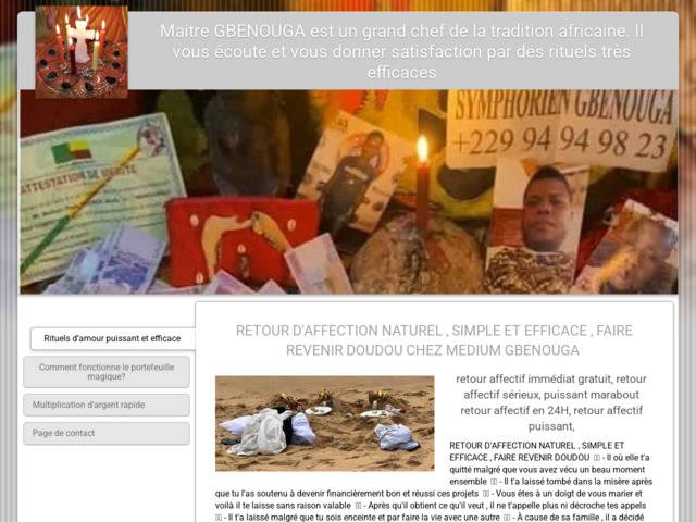 Matre Gbenouga est un grand chef de la tradition africaine. Il vous coute