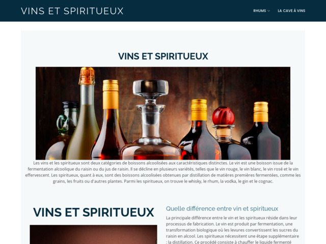Les vins et spiritueux