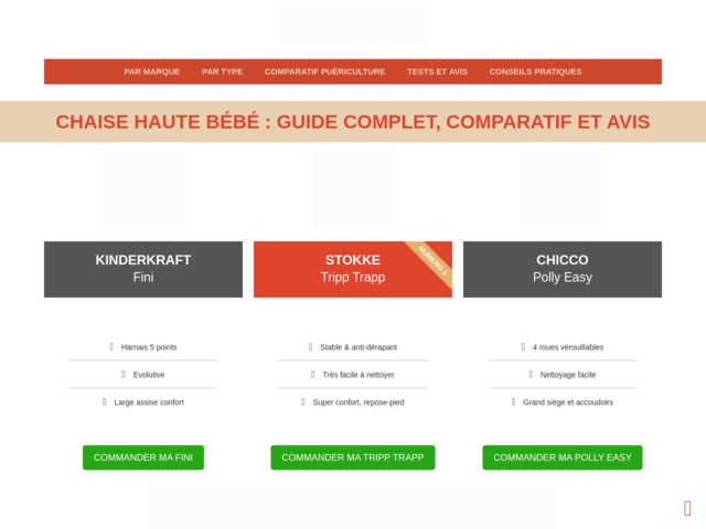 Meilleures chaises hautes pour b�b�