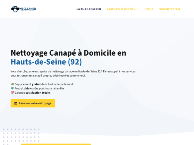 Nettoyage canape à domicile