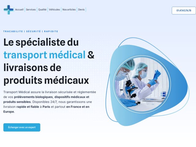 Transport médicale et livraisons de produits médicaux