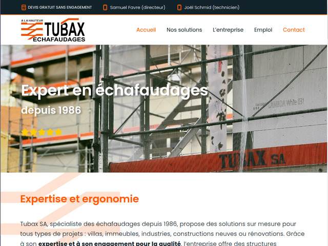 Tubax, échafaudages en suisse romande