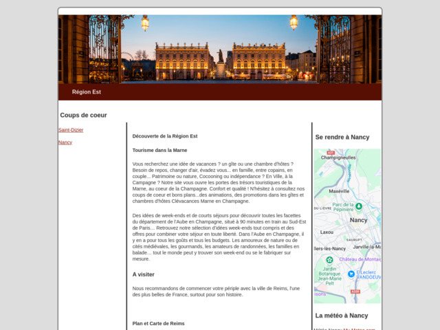 Informations sur la région Est de la France