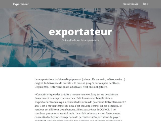 Infos sur l'import export