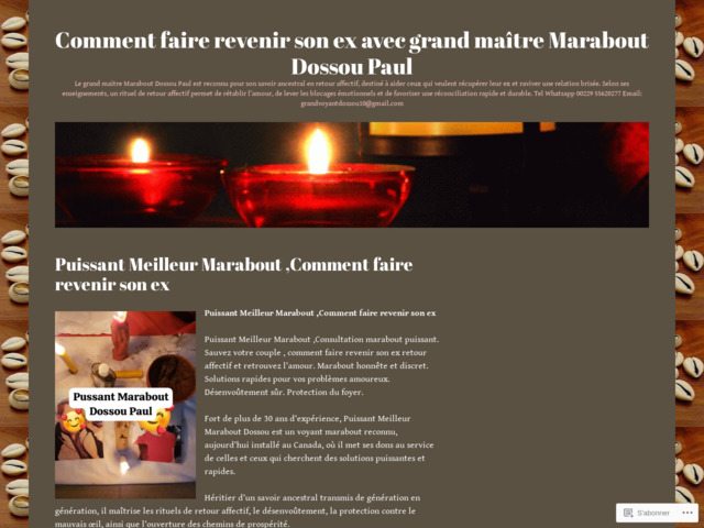 Comment faire revenir son ex avec grand maître marabout dossou paul