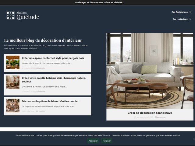 Maison quiétude, le blog déco d'intérieur pour décorer avec quiétude, calme