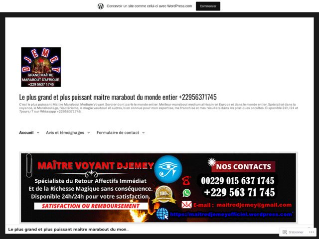 Le plus grand et plus puissant maitre marabout du monde entier +22956371745