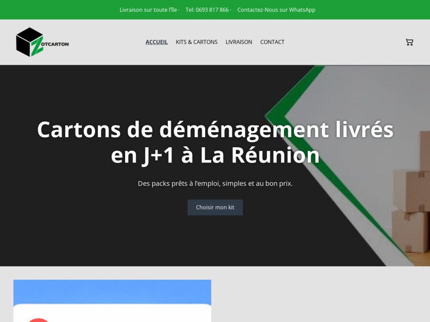 Cartons de d�m�nagement � la r�union