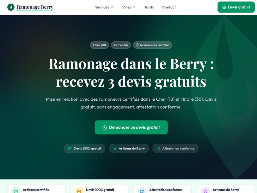 Maintenance des chemin�es et po�les au bois berry