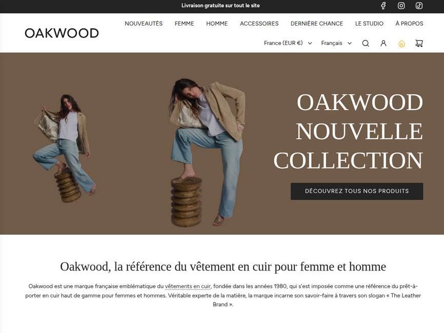  oakwood | vestes & blousons cuir femme &mdash; collections officielles