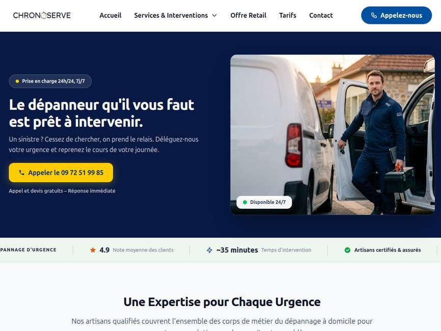 Chronoserve: depannage d'urgence 24h/24
