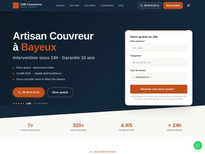 CDE Couverture Bayeux