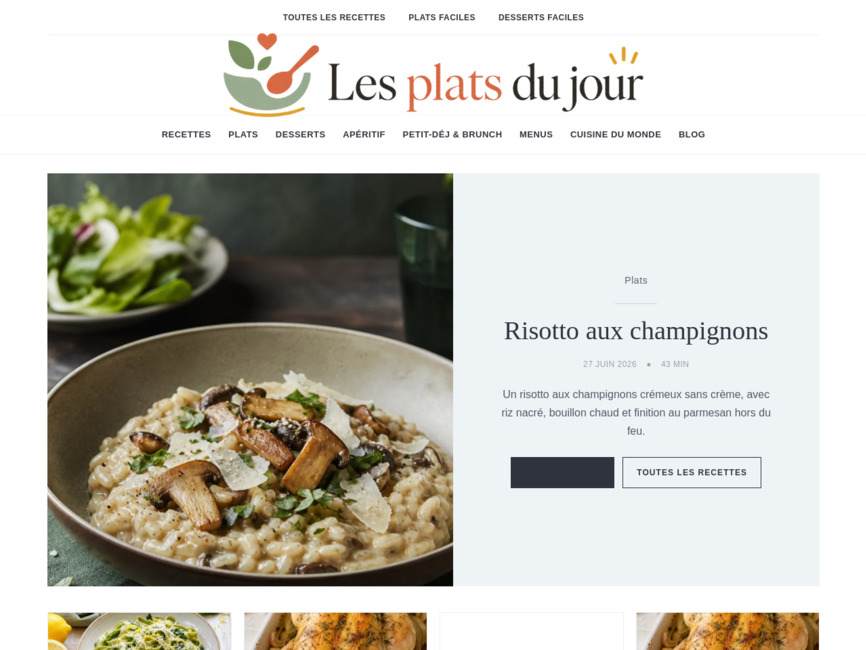 Les plats du jour