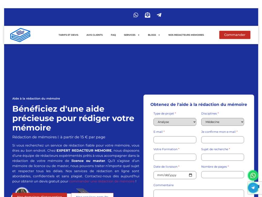 EXPERT REDACTION MEMOIRE