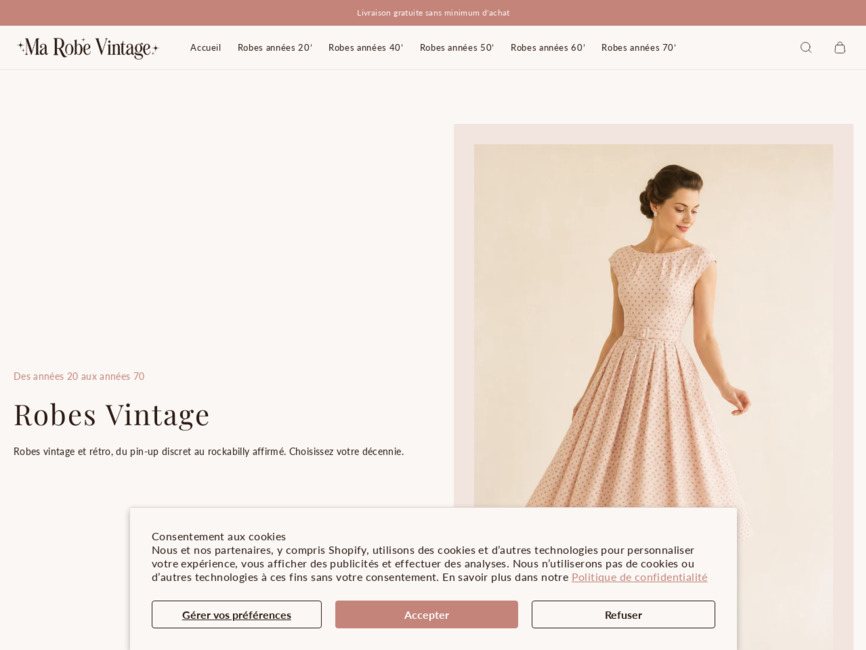 Ma robe vintage — robes vintage & rétro : pin-up, charleston, guinguette, bohème