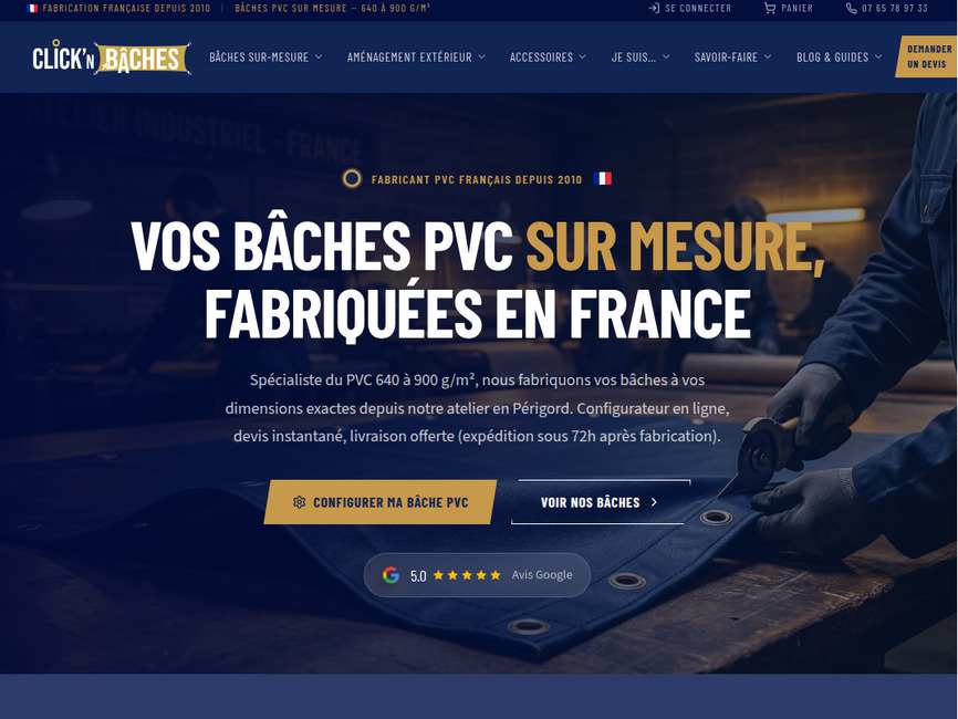 Fabricant de bâches PVC sur mesure