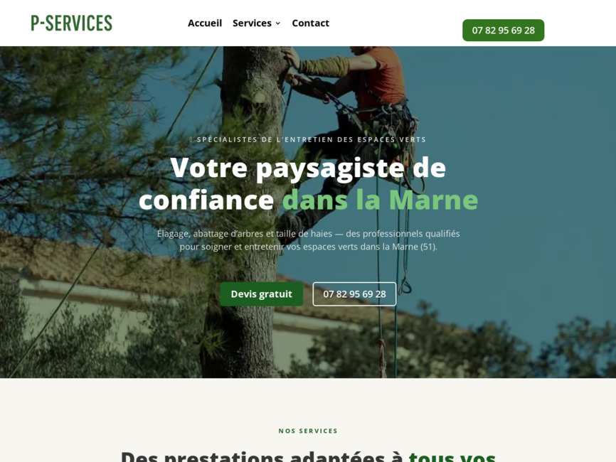 P Services &ndash; �lagage et abattage d'arbres en Marne