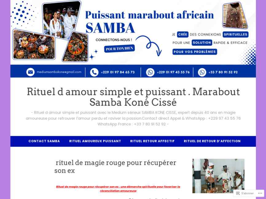 Rituel d amour simple et puissant . Marabout Samba Kon� Ciss�