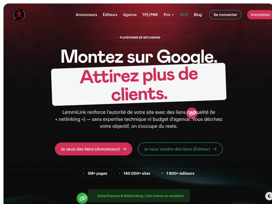 LemmiLink plateforme de netlinking et achat de backlinks